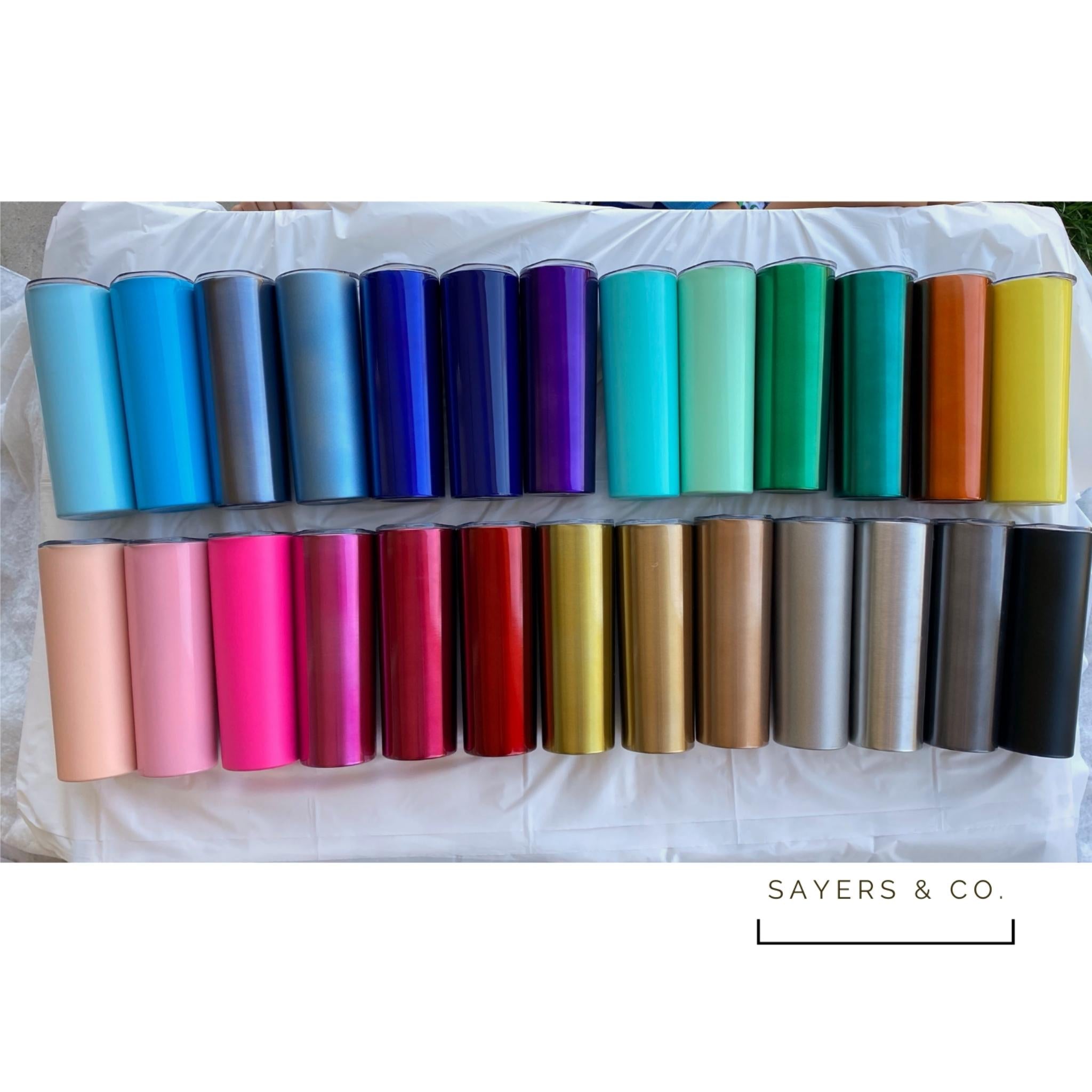 20oz Skinny Blank Solid Real Colors Tumbler – Sayers & Co.